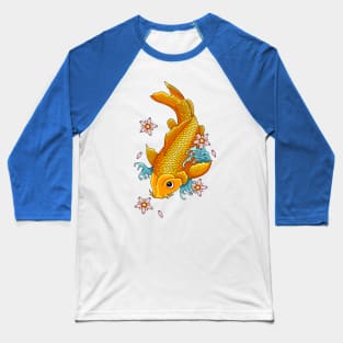 Koi Fish with Cherry Blossoms Baseball T-Shirt